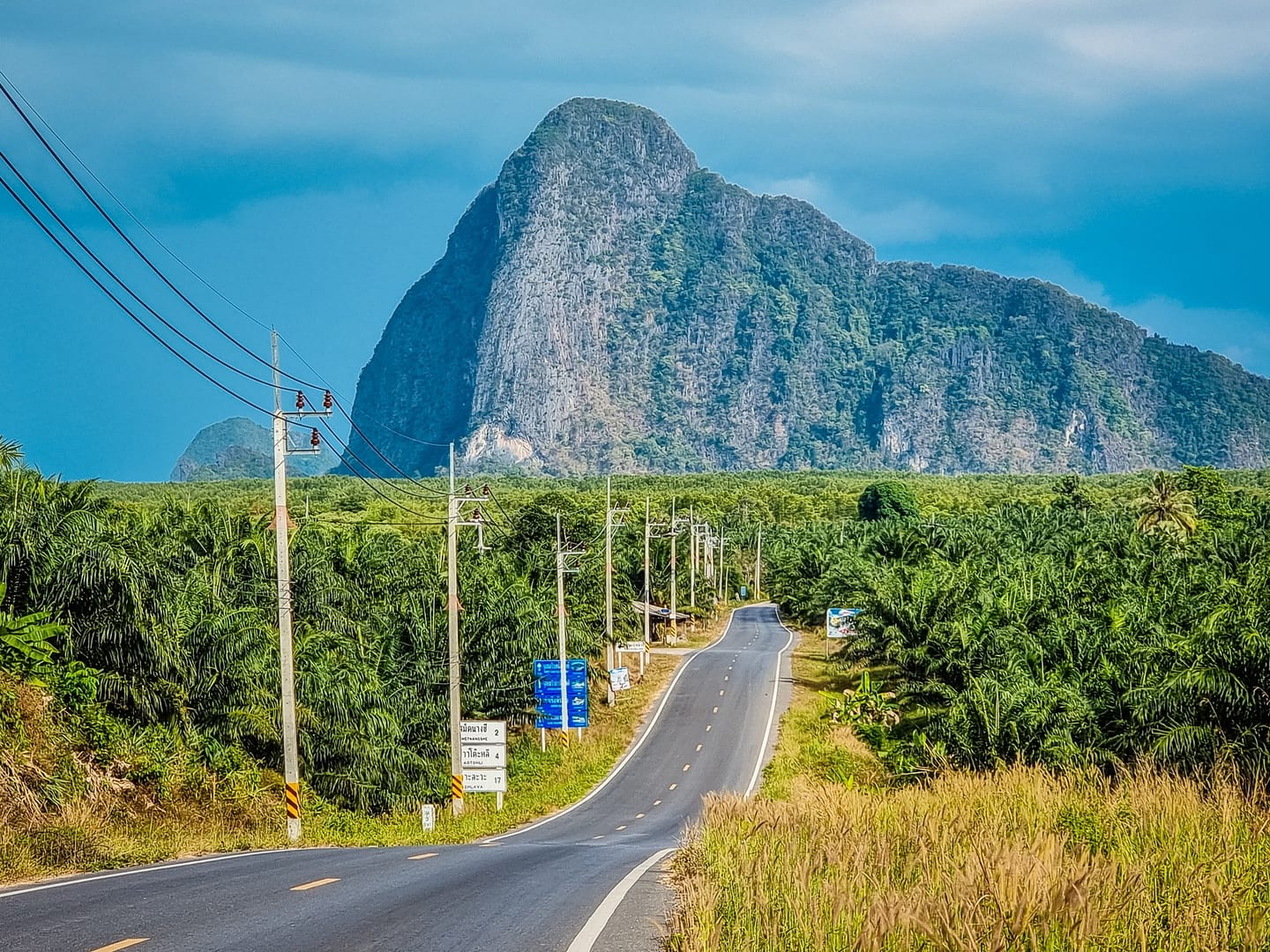 route vers baie phang nga thailande