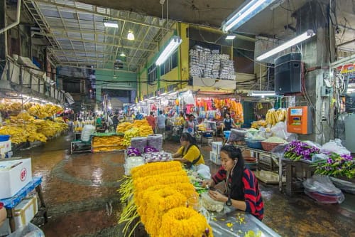 partie couverte marche aux fleurs bangkok