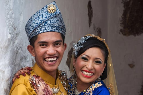 jeune couple mariee malacca - malaisie