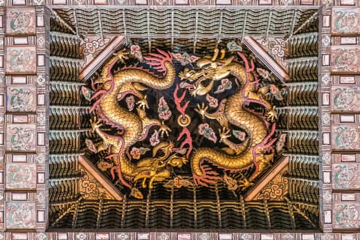 dragons plafond salle trone junghwajeon palais deoksugung seoul