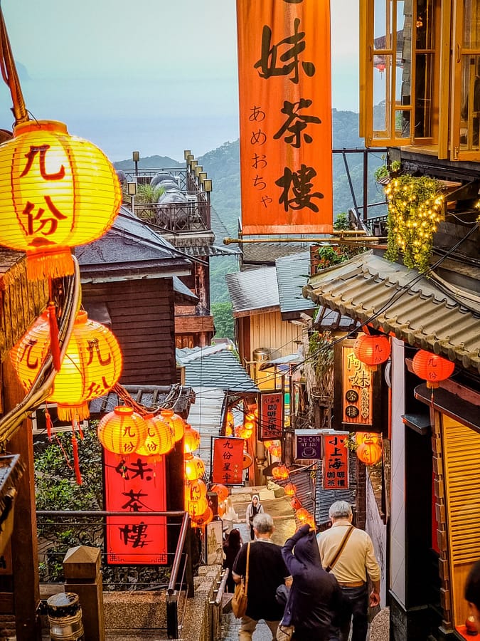 escalier proche a mei teahouse jiufen old street taiwan