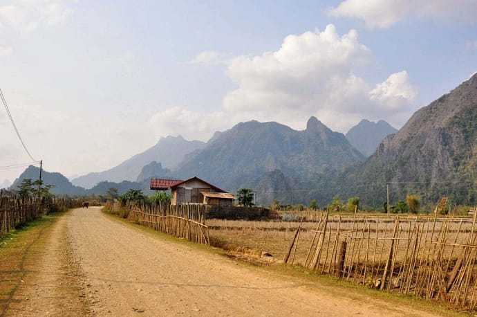 paysage autour de vang vieng