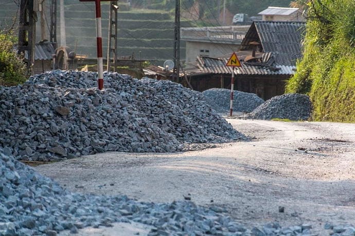 nord Vietnam - travaux route entre Vinh Quang et Ha Giang